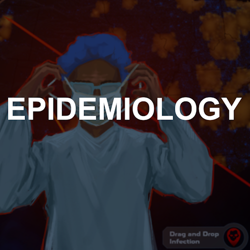 Epidemiology - a scientist in a lab coat putting on a mask