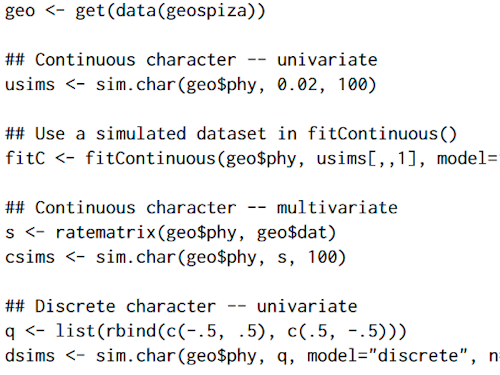 Bioinformatics Developer - code used in the Geiger R package